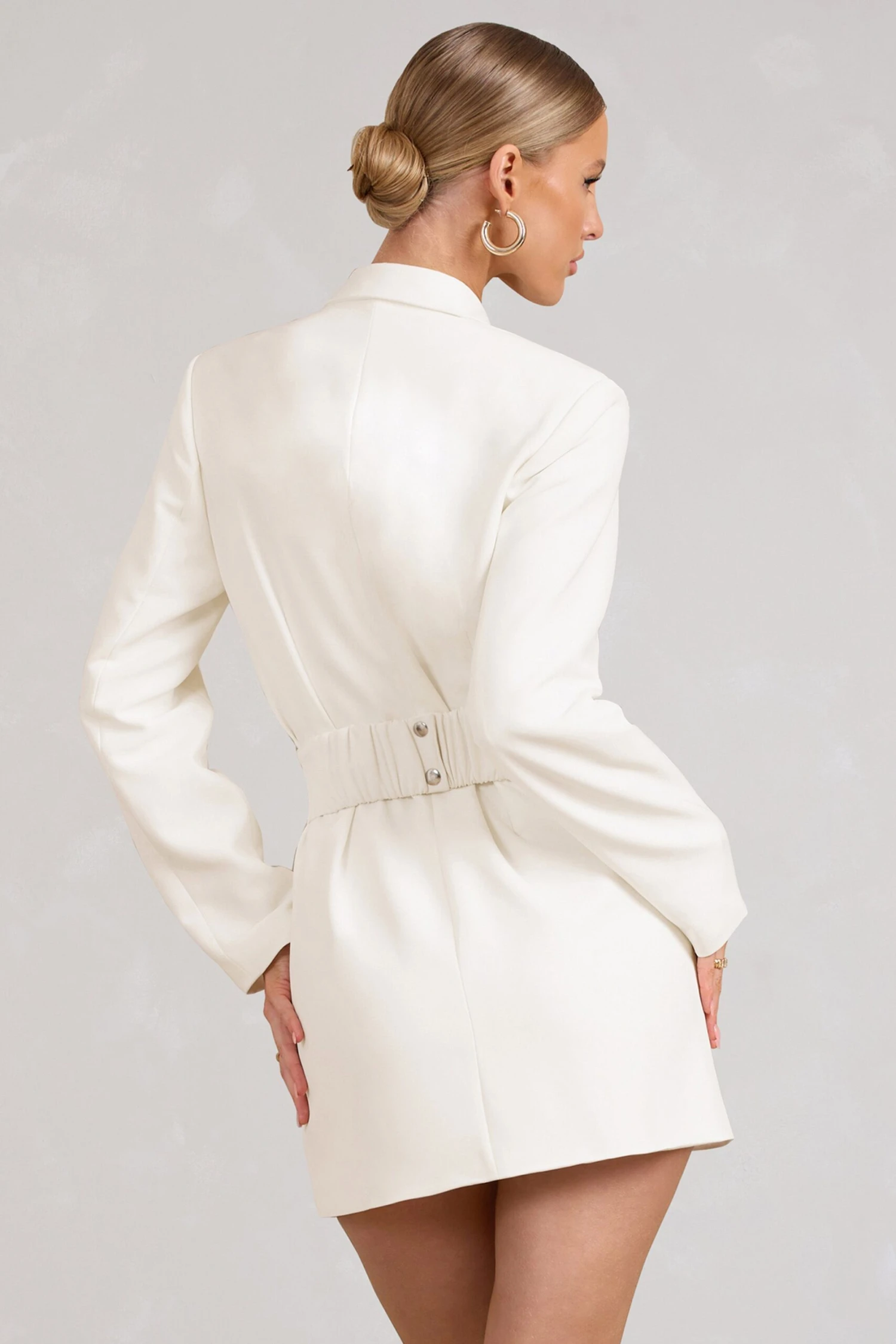 Prized | White Tailored Blazer Mini Dress With Bow - Image 2