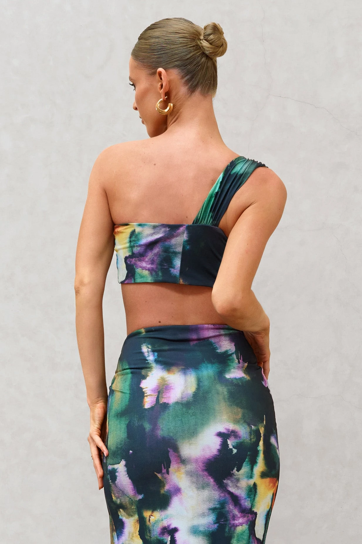 Open Heart | Watercolour Print Knot One Shoulder Bralette - Image 2