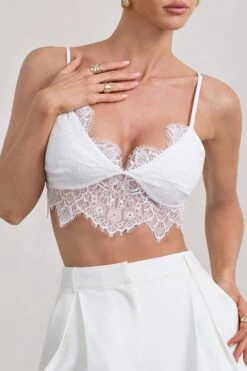 Natalia | White Lace Bralette