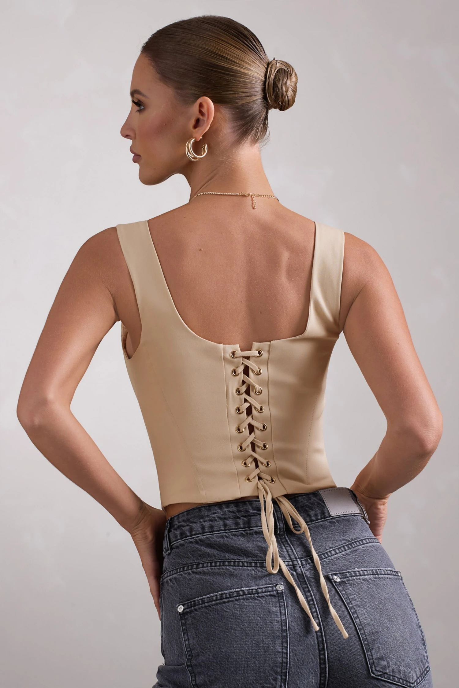 Yolanda | Stone Strappy Corset Top - Image 2